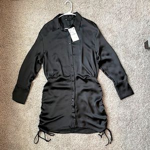 Zara draped satin dress